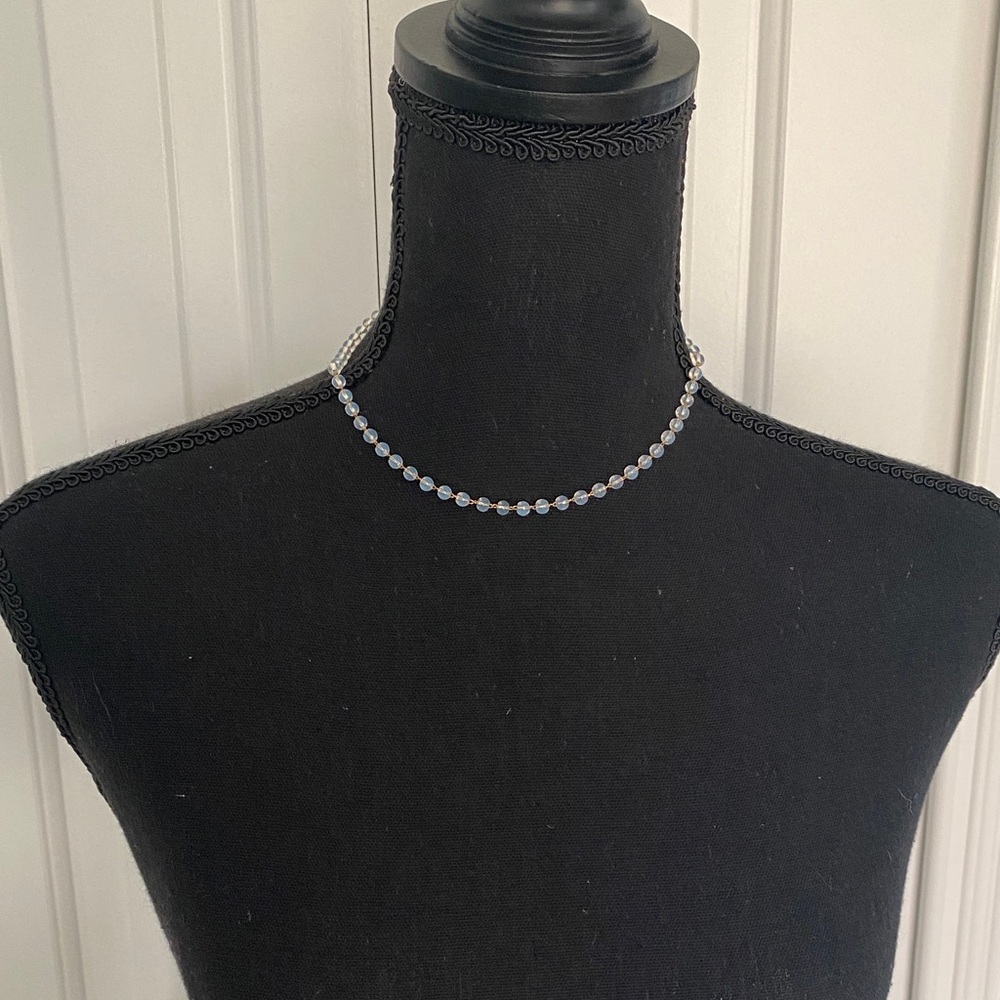 Beautiful Gold Chain Clear Beaded Necklace